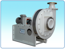 Centrifugal Blower PPB model from PVDF with a direct drive with clutch and crash protector